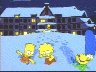 Homer chasing the kids and Marge