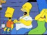 Homer and Bart in football stadion